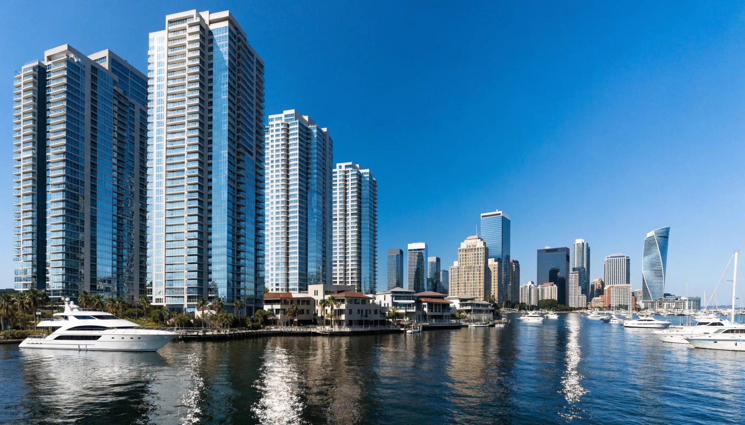 Futuristic skyline of Tampa Bay highlighting luxury high-rise condos and waterfront properties